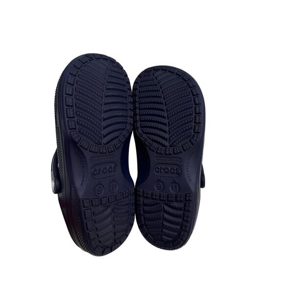 Men's size 9 Women's 11 White Fleece lined Crocs™ Navy Blue Dual Comfort unisex - Picture 6 of 6